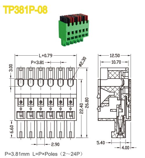 Screwless Plug in Terminal Block / 3.81mm Phoenix terminal blocks