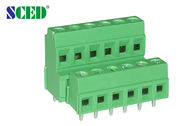Double Levels 5.08mm 10A Nickel Plated Plastic PCB Terminal Block Green
