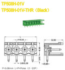 18A Power Distribution Terminal Block 300V Pitch 5.08mm Male Parts PA66