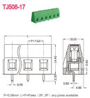 5.08mm Screw PCB Terminal Block 300V 10A Brass Green Euro Type Raising Series