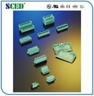 Green Color Male Pluggable Terminal Block With Right Angle 7.62mm 300V 18A