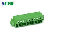Female Pluggable Terminal Block with Mounting Ears 5.08mm 300V 18A Green Color