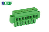 Pluggable Electrical Terminal Blocks Pitch 3.81mm 300v Flange Single Screw