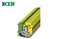 16mm2  Din Rail Terminal Blocks Width 10.2mm AWG 24 - 6 Ground Terminal Blocks Green and Yellow