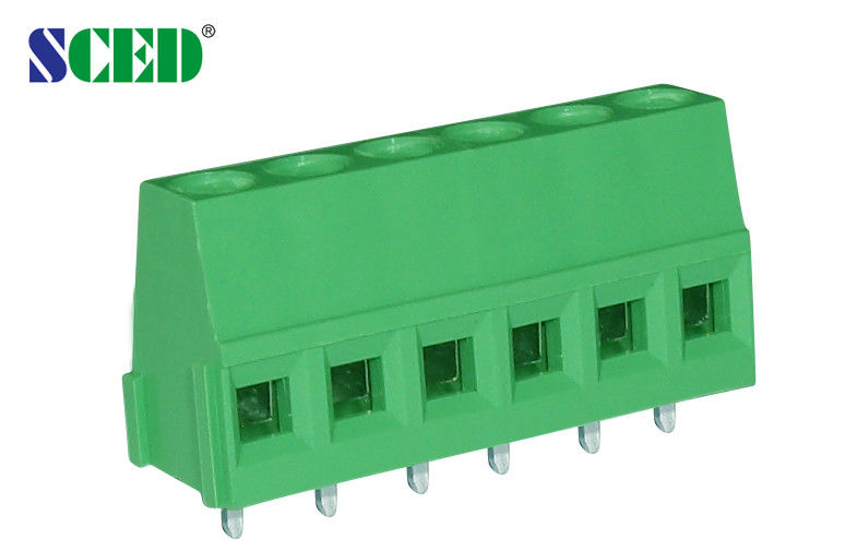 5.0mm 300V 10A PCB Terminal Block with Right angle wire inlet , 2 Poles - 24 Poles