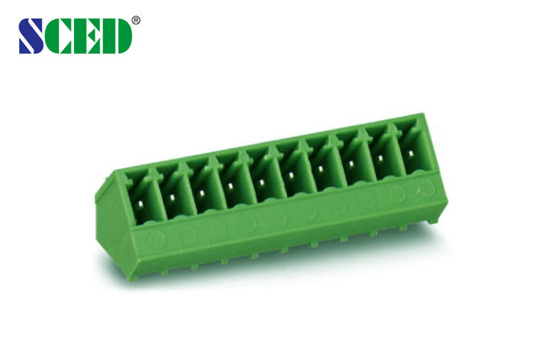 3.81mm 300V 8A Pluggable PCB Terminal Block 2P - 22P 45 Degree Wire Inlet