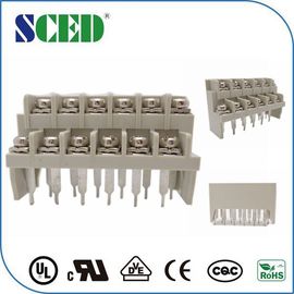 Spacing 7.62mm Barrier Terminal Block Grey Color 3 - 20P Number Of Contact Screw