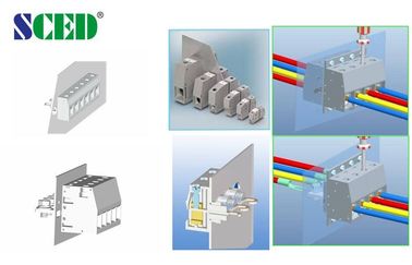 300V 50A PA66 Panel Mount Terminal Block 10mm Width Nickel Plated