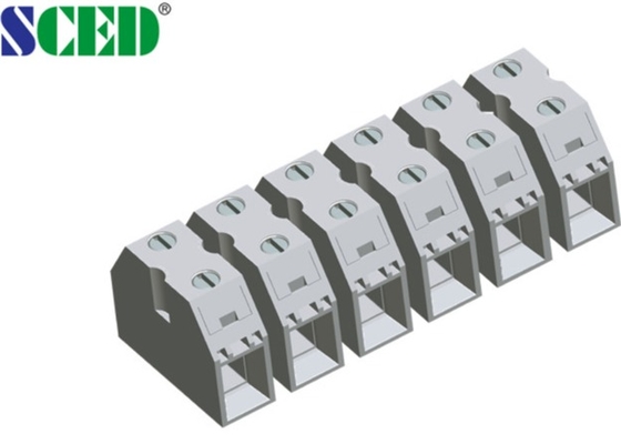 50A Feed Through Screw Terminal Block Pitch 13.5mm 2-16 Poles Copper