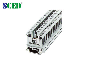 10.2mm Rail-Mounted Terminal Blocks , AWG 24 - 6 600V 65A Barrier Terminal Block