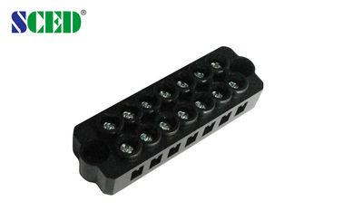 Panel Mount Terminal Connector Black 7.40mm 300V 20A 7P Feed Through Terminal