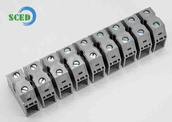 Gray Through Panel Terminal Blocks CE Certified Number Of Positions 2 To 24 Designed for Secure and Electrical Panel Wiring Solutions