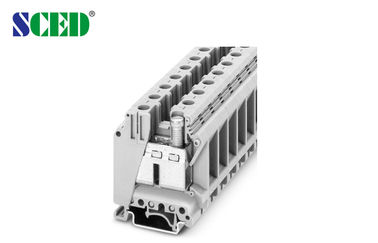 Terminal width 15.2mm 600V 150A AWG 18 - 1 / 0 Din Rail Terminal Blocks