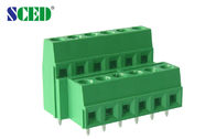Double Levels 5.08mm 10A Plastic PCB Terminal Block Green Nickel Plated