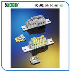 Custom 25mm 2 Uk Din Rail Terminals 12.2mm Right Angle Wire Inlet