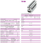 16mm2 Din Power Terminal Block 800v / 76A Brass 10mm Stripping Length
