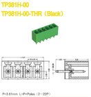 Male Part Pitch 3.81mm Plug In Terminal Block 2-24 Poles Green Plastic