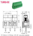 Brass 7.62mm Pitch PCB Terminal Blocks M3 300V 30A PA66 UL94-V0 Class