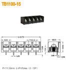 11mm Pitch Black 20A Barrier Terminal Blocks With 2-12 Poles Brass PBT