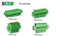 Green Spacing 3.5mm Pluggable Terminal Block Female 300V / 8A UL94-V0