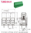 9-11mm PCB Terminal Block 57A 2-16 Poles Communication Pitch 10.16mm