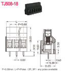 Black PCB Screw Terminal Block Brass Euro Raising Type Series 300V 10A 12-24 AWG