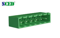 Green PCB Plug In Terminal Block Electrical 5.08mm Pitch 300 Voltage 18A