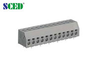 300V 10A Grey PCB Screwless Terminal Blocks 5.00mm Pitch , Right Angle Wire Inlet