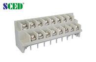 Grey Double Level Terminal Block Barrier Connector 300V 7.62mm Pitch