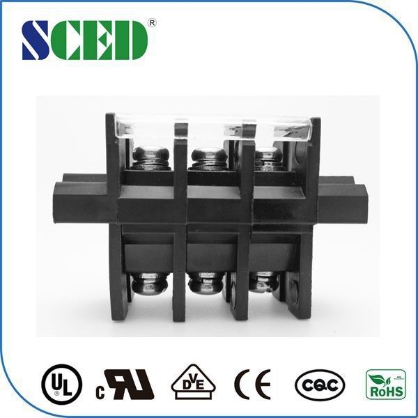 Pitch 13mm Panel Mount Terminal Block  PC Black For Electric Lighting