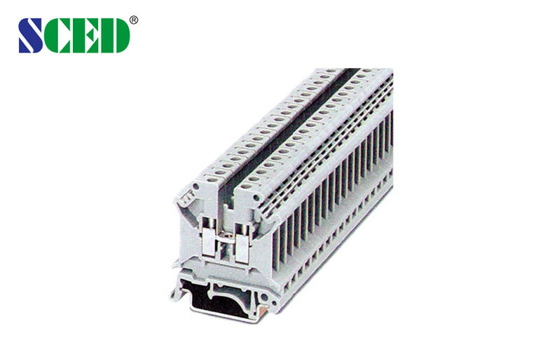 Grey Rail Mounted Terminal Blocks with Imax 41A Fixed Bridge FBI 10-6