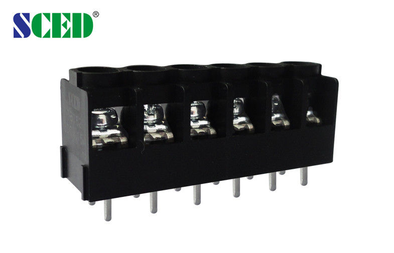 7.50mm Barrier Terminal Block Black Screw Clamp Connector For Frequency Converters