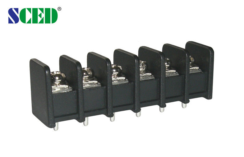 Center Spacing 8.25mm Barrier Terminal Block PBT UL94-V0 Brass For Power Supply / Automation Control