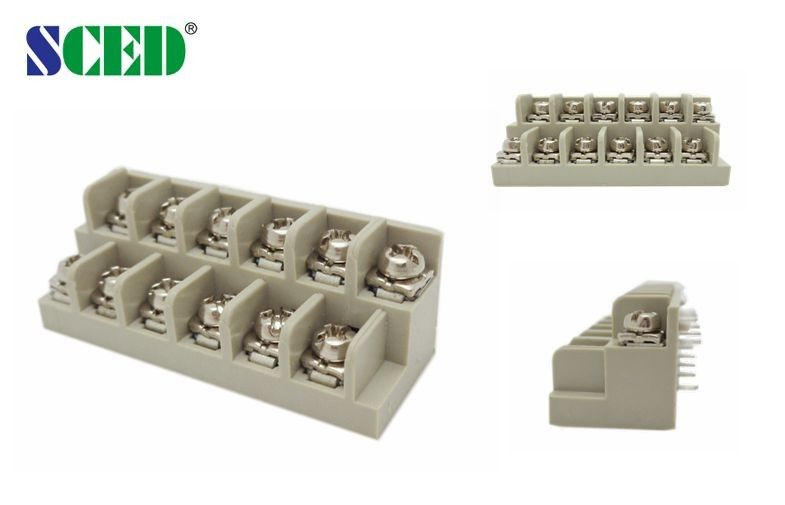Steel / M3 Screw  7.62mm Screw Terminal Block With Pins 300V 15A