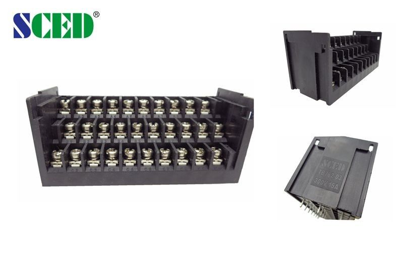 Triple Level Barrier Terminal Block Connector 10 Pin Electric Connector 7.62mm