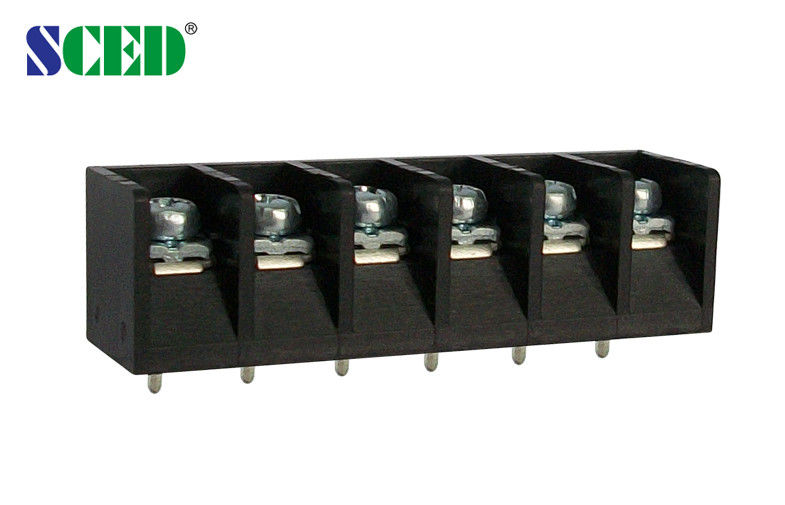 Right Angle Barrier Type Terminal Block Brass PBT 7.62mm 300v 15A