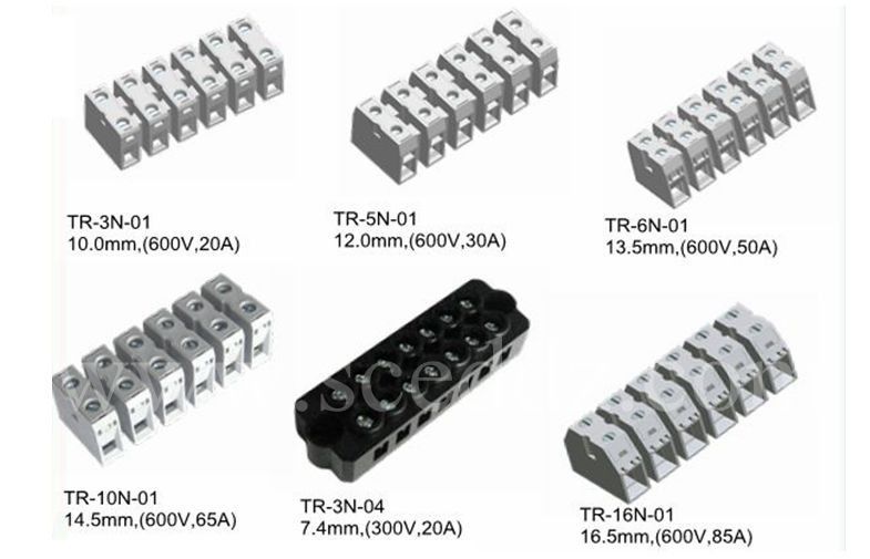 10.0mm PCB Mount Terminal Block 2 - 16 P Feed Through Electrical Terminal Blocks