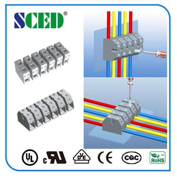 2-16 Poles Panel Mount Terminal Block 600V 85A Single Level Screw Connector