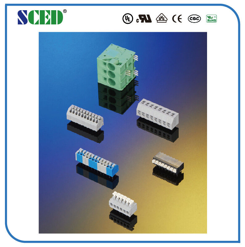2.54mm PCB Terminal Block Brass Green Right  Angle Wire Inlet