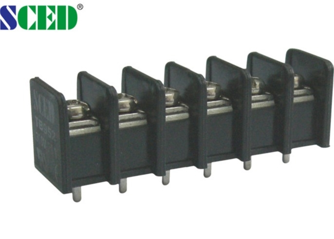 M4 Screw Black PCB Terminal Blocks 20A / 300V 9.525mm Pitch UL94-V0 Brass