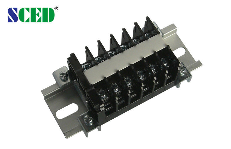 8.00mm Rail Mounted Terminal Blocks , 600V 10A Barrier Terminal Block With Any Poles
