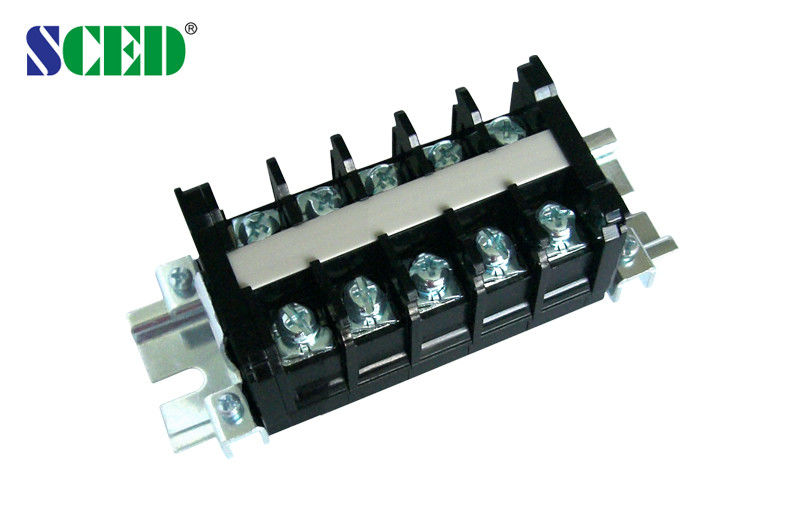 Pitch 14.00mm Rail Mounted Barrier Terminal Block for PCB , Power Supply 600V 40A