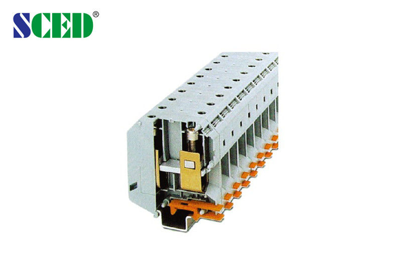 25.0mm , AWG 2 - 4 / 0 , Din Rail Terminal Blocks With Right Angle Wire Inlet