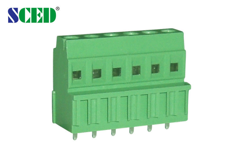 300V 10A 28P PCB Screw Clamp Terminal Block 3.81mm Pitch , Right Angle Wire Inlet