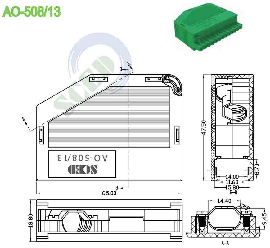 5.08mm Plug In Wire Terminal Block Connectors PA66 UL94 V-0 Wire Collect Box