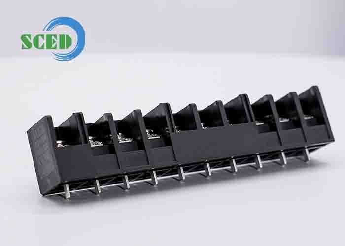 30A 600V PCB Barrier Terminal Block 11.10mm 10-22 AWG Right Angle Wire Inlet