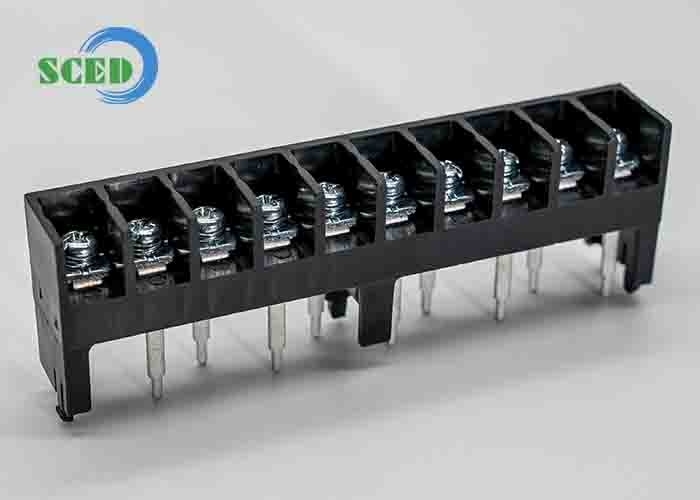 Single Level Barrier Terminal Block 11.00mm 300V 20A 10P M4 Steel Screw Power Terminal Block for High Voltage Applications