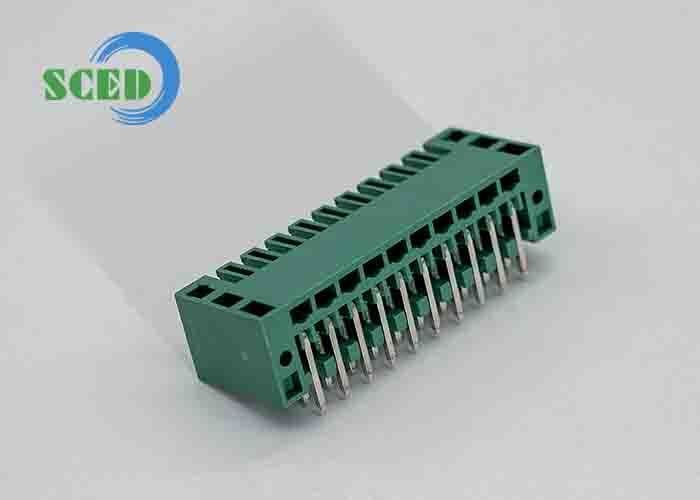 45 Degree Wire Inlet Pluggable Terminal Block with 1.4mm PCB Hole Diameter and Phosphor Bronze Terminal for Secure Electrical Connections