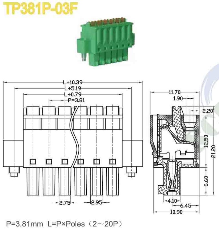 12-24 AWG Pluggable Terminal Block with Insulation Resistance Above DC500V and PA66 Plastic Material for Secure Wire Connections