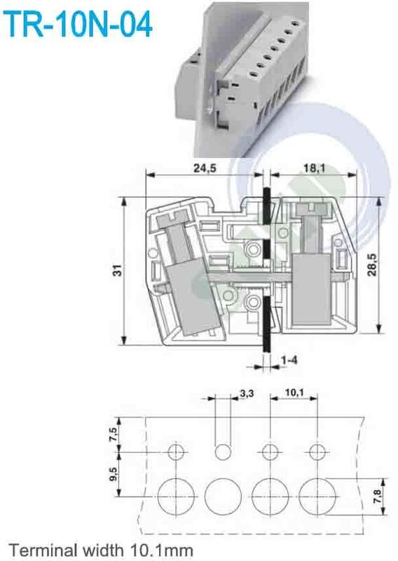 CE Certified Through Panel Terminal Blocks Featuring Stripping Length 11mm and Number Of Positions 2 To 24 for Panel Wiring